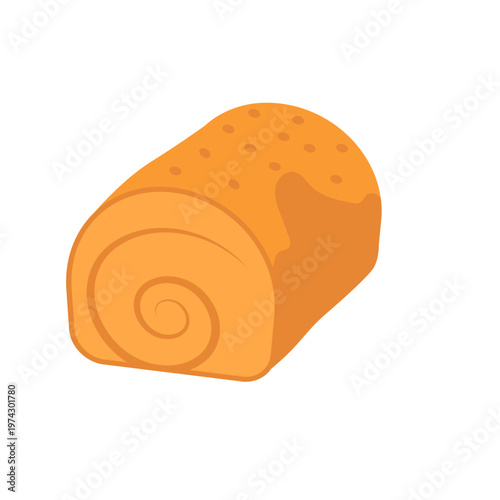 Sweet Swiss Roll Cake Illustration