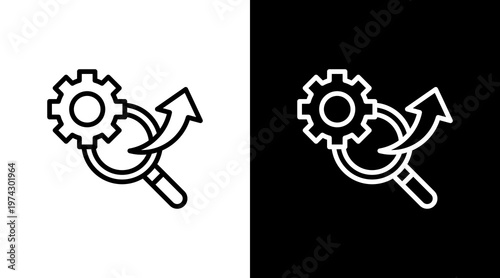 Search Engine Marketing White Icon Set Design