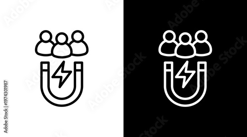 Lead Generation White Icon Set Design