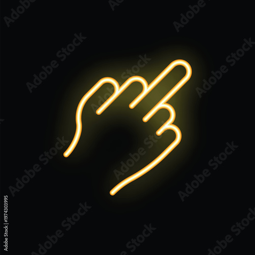 Neon yellow middle finger hand gesture on a black background, perfect for expressing defiance