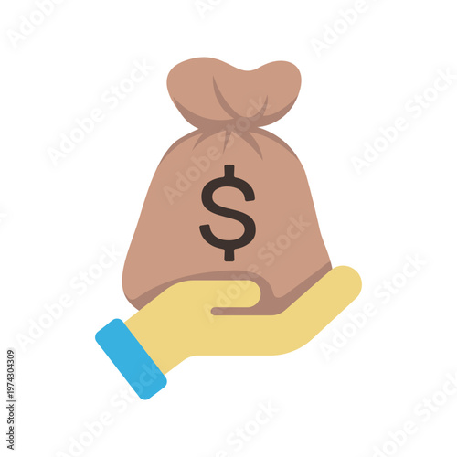 Mutual fund investment and capital management flat icon
