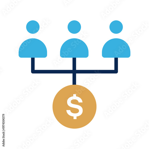 Mutual fund investment and asset management flat icon
