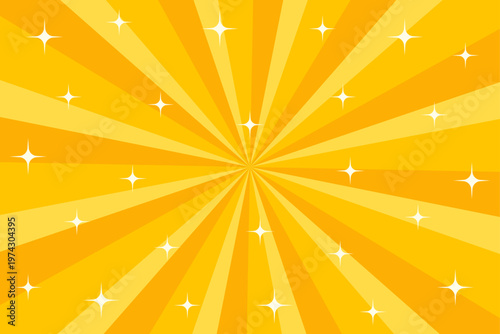 黄色とオレンジ色のキラキラサンバースト背景