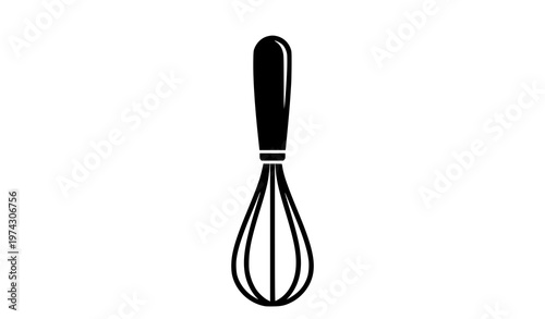 Kitchen whisk vector icon – minimalist cooking and baking illustration