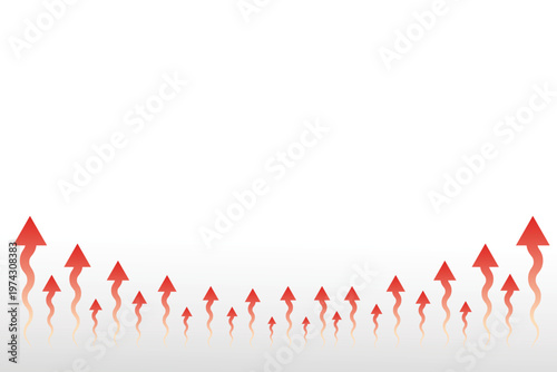 Hot air rising arrows illustration showing heat movement concept suitable for science and educational visuals.
