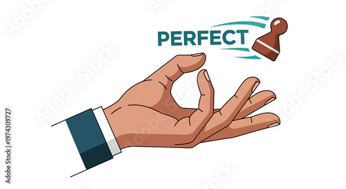 A Hand Presenting A Perfect Solution With A Token Of Success