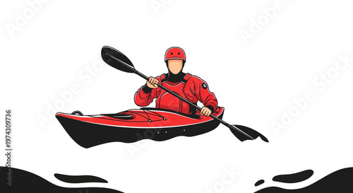 A Kayaker Navigates Waterways with Precision and Skill