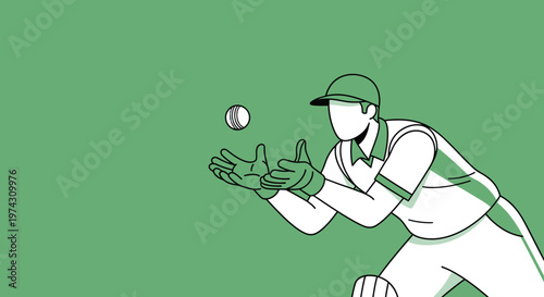 A Sportsman Ready To Catch A Cricket Ball In Mid Air