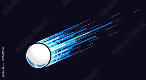 Abstract Blue Streak Ball Trajectory Motion Graphics