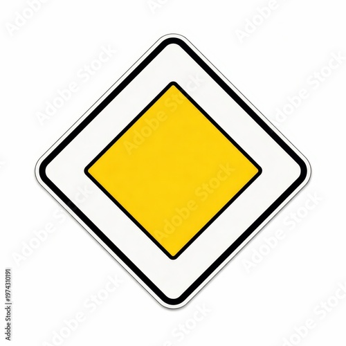 Priority road sign isolated on white background