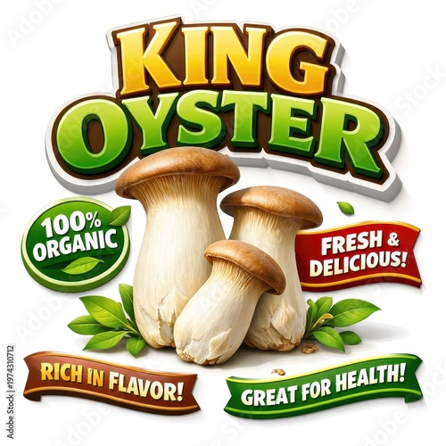 King Oyster Mushroom with Organic Label