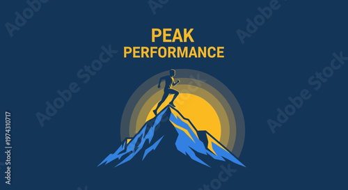 Achieving Peak Performance Summit Runner Motivational Art