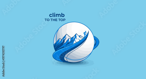 Abstract Mountain Climbing Concept Inspiring Growth And Success