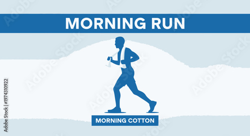 Active Man Silhouette Morning Run Workout Fitness