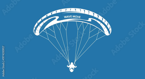 Abstract Paraglider Illustration For Extreme Sports And Travel