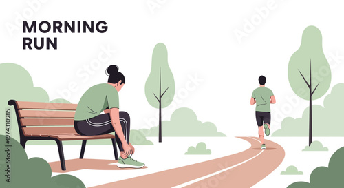 Active Morning Park Run And Jogging Scene With People Enjoying Outdoor Exercise