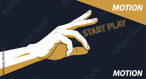 Activate Motion Start Play Action Dynamic Graphic Hand Gesture