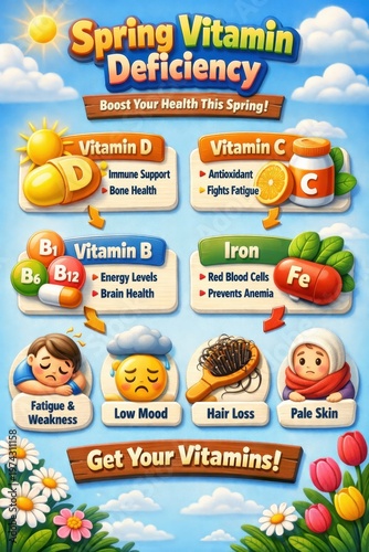 Spring vitamin deficiency chart for health, Boost health this Spring!