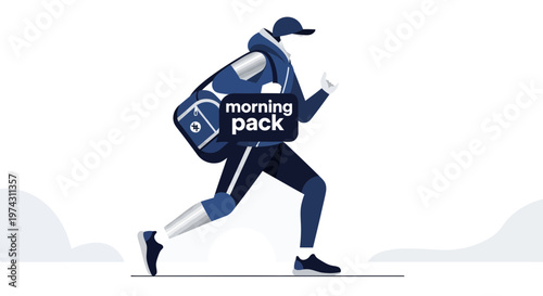 Active Person With Gym Bag Running Early Morning Exercise Lifestyle