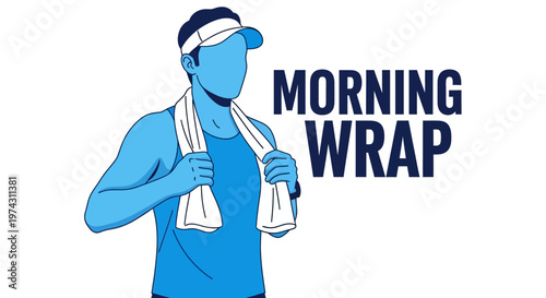 Active Figure With Towel And Text