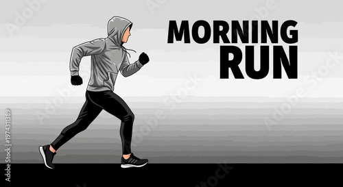 Active Individual Engaging In A Vigorous Morning Run