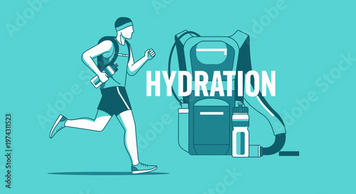 Active Runner Sustaining Hydration On The Go With Essential Gear