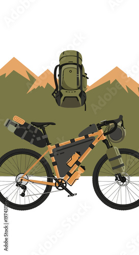 Adventure Bike And Backpack For Outdoor Exploration