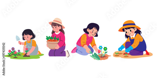Activities of a Farmer Illustration