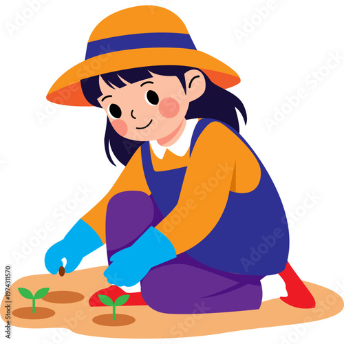 Activities of a Farmer Illustration