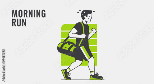 Active Man Carrying Gym Bag During Morning Workout Session
