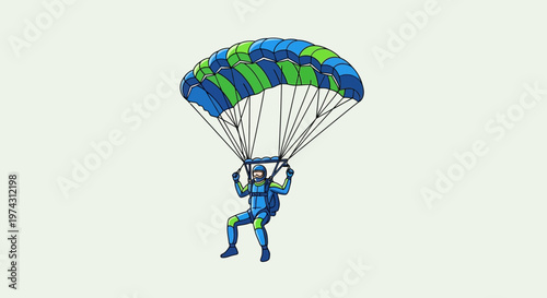 Adventure Skydiving Sport Illustration Descending From The Sky