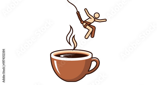 Adrenaline Rush From A Hot Coffee Cup Adventure