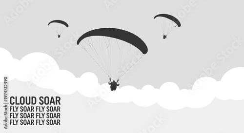 Adventures In The Sky Paragliding Over Fluffy Clouds