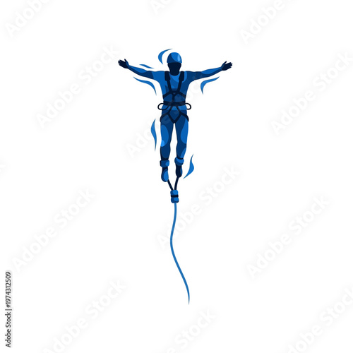 Adrenaline Thrill Seeker Embracing Extreme Bungee Jumping Adventure