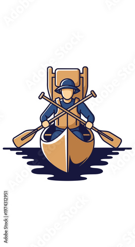 Adventurous Paddler Embarking on a Serene Water Journey