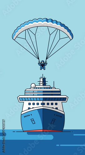 Adventurous Skydiver Descends Upon Luxury Cruise Ship Voyage