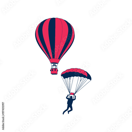 Aerial Adventure Hot Air Ballooning With Skydiving Excitement