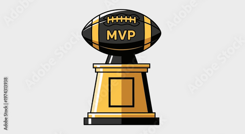 American Football MVP Trophy Icon Represents Ultimate Championship Award