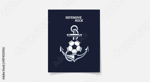 Anchor Soccer Ball Emblem Strategic Defense Concept Sport