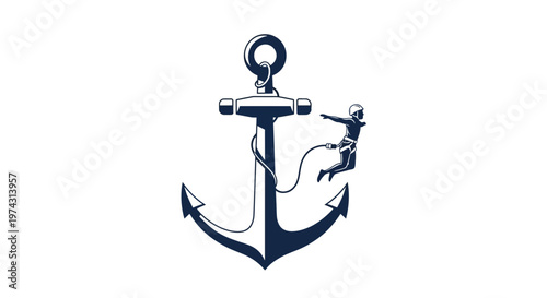 Anchor Jump Adventure Bold Icon
