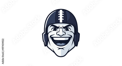 Aggressive Football Player Mascot Emblem