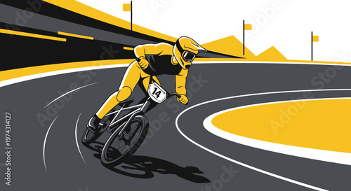 Aggressive BMX Rider Dominates The Racetrack Corner