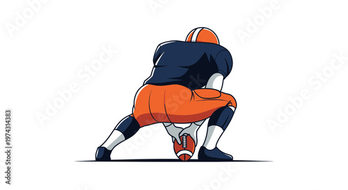 American Football Player Ready For Action Dynamic Pose Isolated