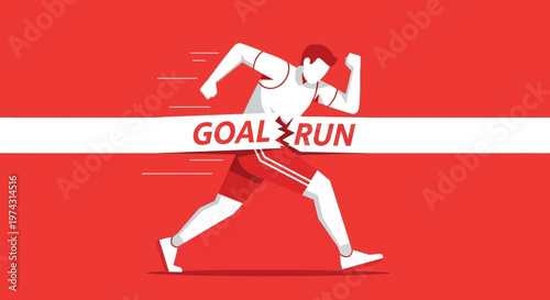 Athlete Crosses Finish Line Achieving Goal Marathon Runner Sprinting Towards Success