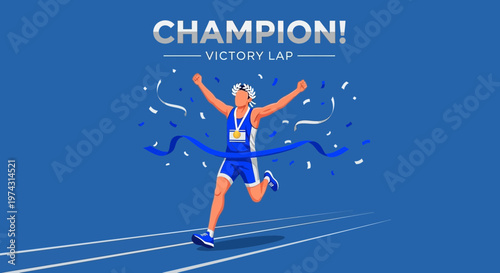 Athlete Crosses Finish Line in Celebratory Victory Lap