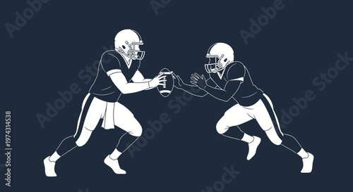 American Football Players In Action During A Game