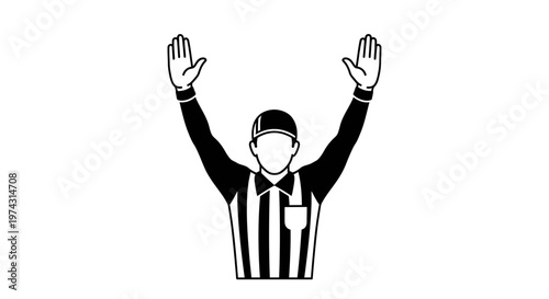 American Football Referee Signaling Touchdown Score Victory
