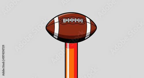 American Football Resting On A Goal Post Minimalist Style