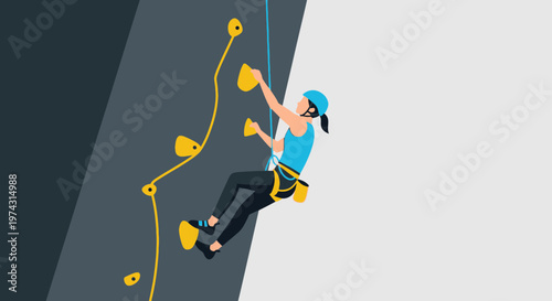 Ascending The Summit With Determination And Grit A Thrilling Indoor Rock Climbing Adventure