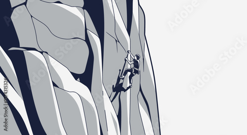 Athlete Ascends Rocky Summit with Determination and Skill